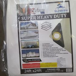 24ft × 24ft Super Heavy Duty White Tarp 