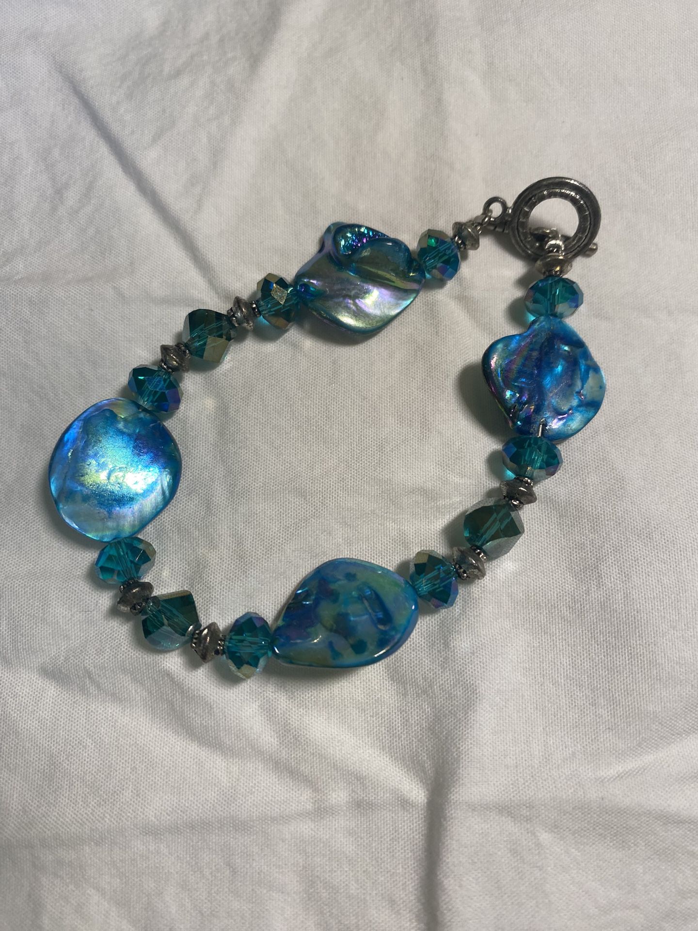 Turquoise Glass Beaded Bracelet