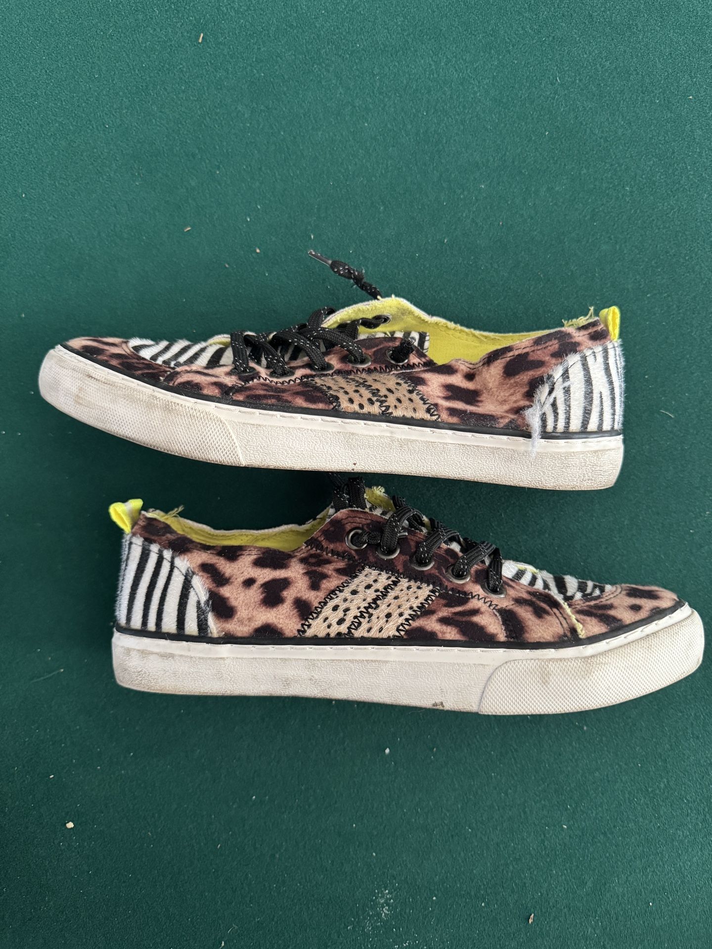 Jellypop Animal Print Low Top Sneakers Size 10 Women’s – Leopard Zebra Patchwork Style