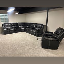 Faux leather Sectional Plus Glider! 