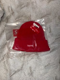 Supreme Ribbed Knit Beanie Red