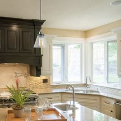 Jackson 1-Light Pendant, Antique Brass, Bronze Accent, Glass Shade,64750