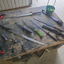 Lot Of Swords And Knives