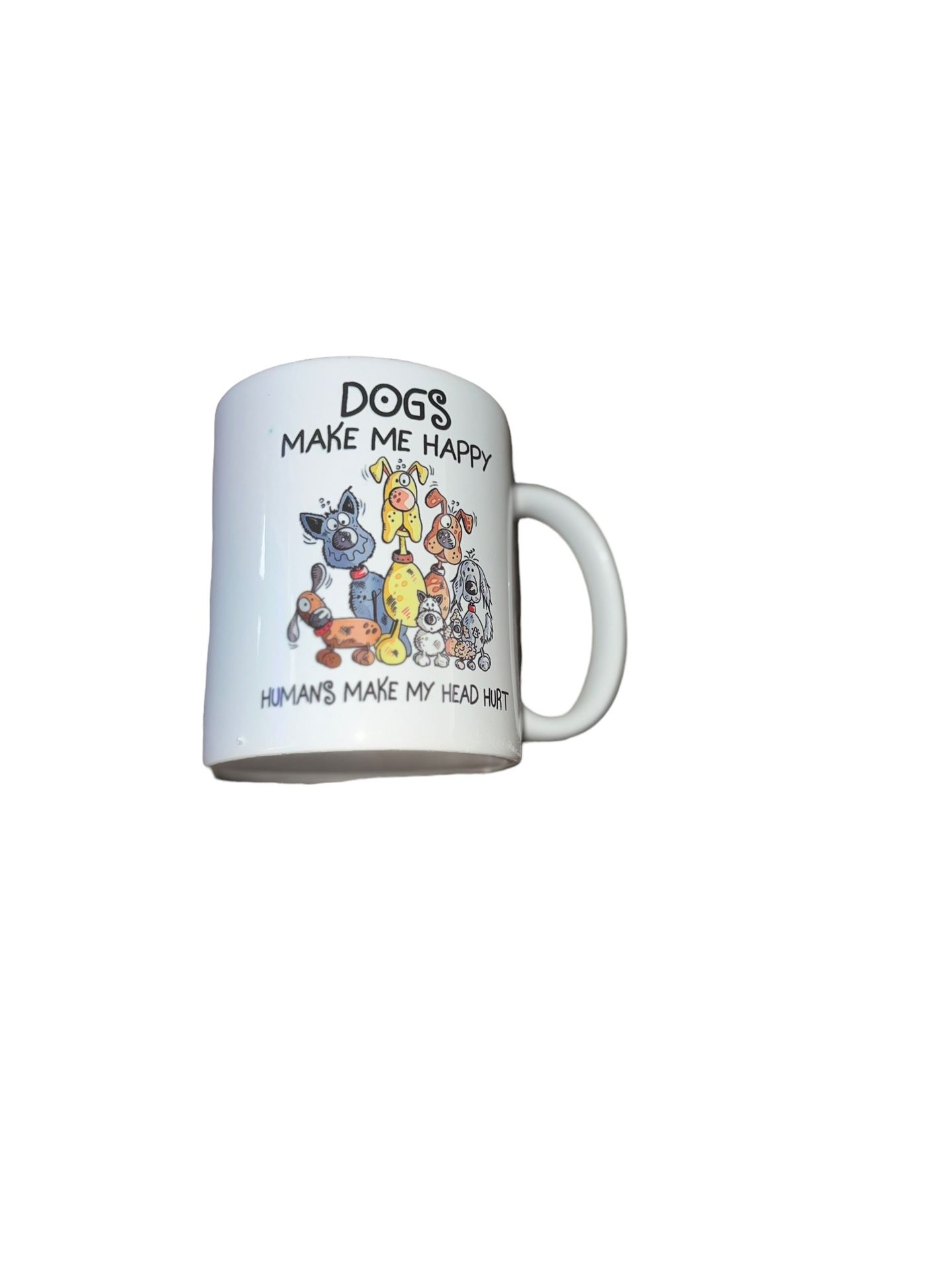 Dogs Make Me Happy Porcelain Coffee Cup Mug 11oz