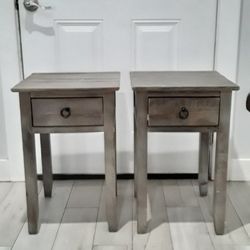 2 Gray Side Tables 15 W X 14 D X  23 H Inches 
