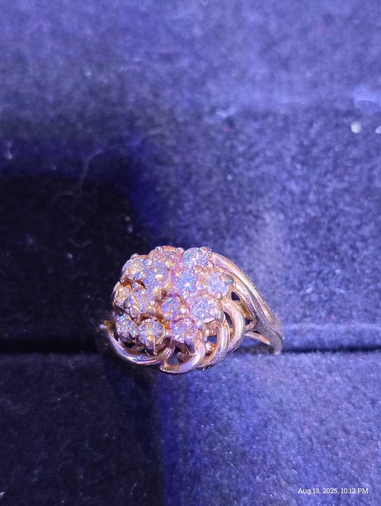 Woman's Vintage 14k Gold And Diamond Ring