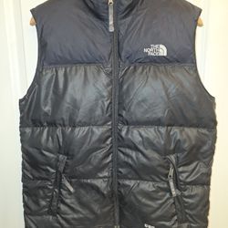 The North Face 600 Puffer Vest Boys XL or Mens M Blue and Black Down Vest