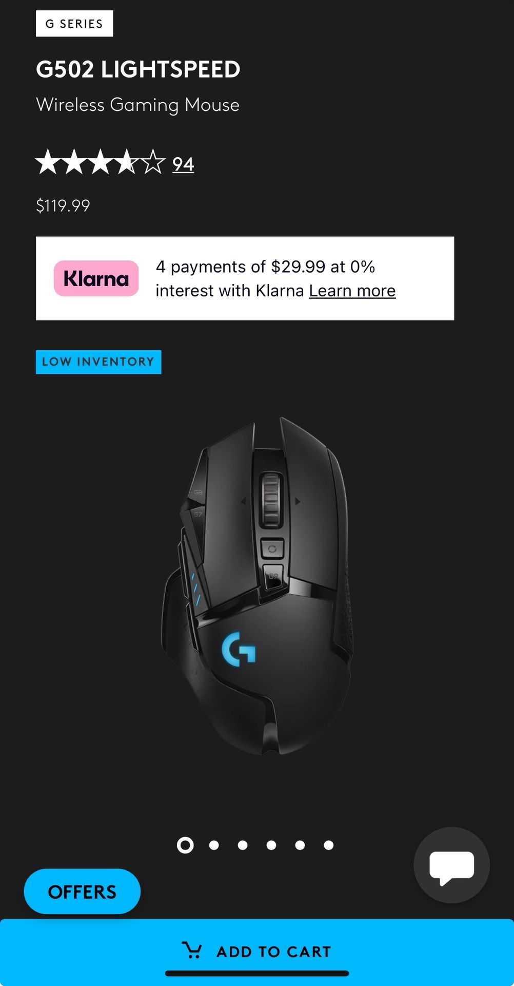 G502 LIGHTSPEED Wireless Gaming Mouse