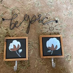 Flower Wall Hooks And Be You Wall Sign 