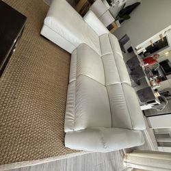Sofa, Off White Sectional, Recliner, Has Storage!