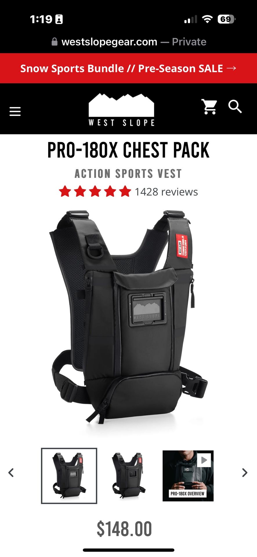 West Slope Pro 180x Chest Pack