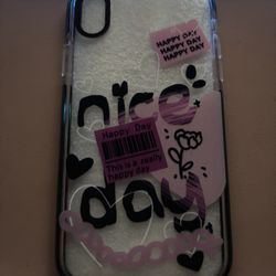 iPhone XR Black And Pink Clear Case 