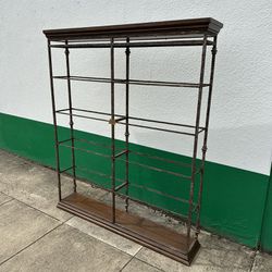 Vintage 5-Tier Metal & Glass Shelf