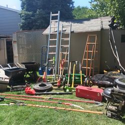 Yard Tools Grill Fire Pit Trimmers Blowers Ladders Jacks Tool Boxes Barrows +++