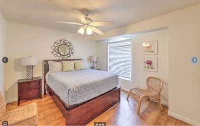 Bed, Chairs, Nightstands, Lamps, Mirror, Artwork