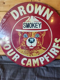 Smokey Bear Reproduction Metal Sign 14"