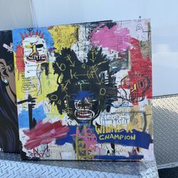 Portrait of Jean-Michel" by artist PinkPankPunk, featuring a neo-expressionist style inspired by Jean-Michel Basquiat