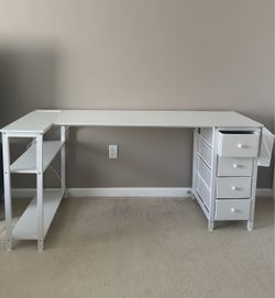 Assembled Computer Desk (L-Shape with built-in Outlet)