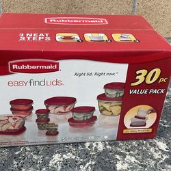 30 Piece Rubbermaid Storage Containers
