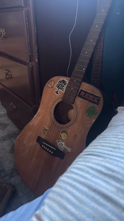 Acoustic Guitar with Stickers