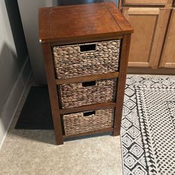 Wicker Basket Nightstands 