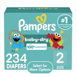 Pampers Baby Dry Baby Diapers Size 2, 234 Count