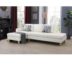 White Leather Couch 