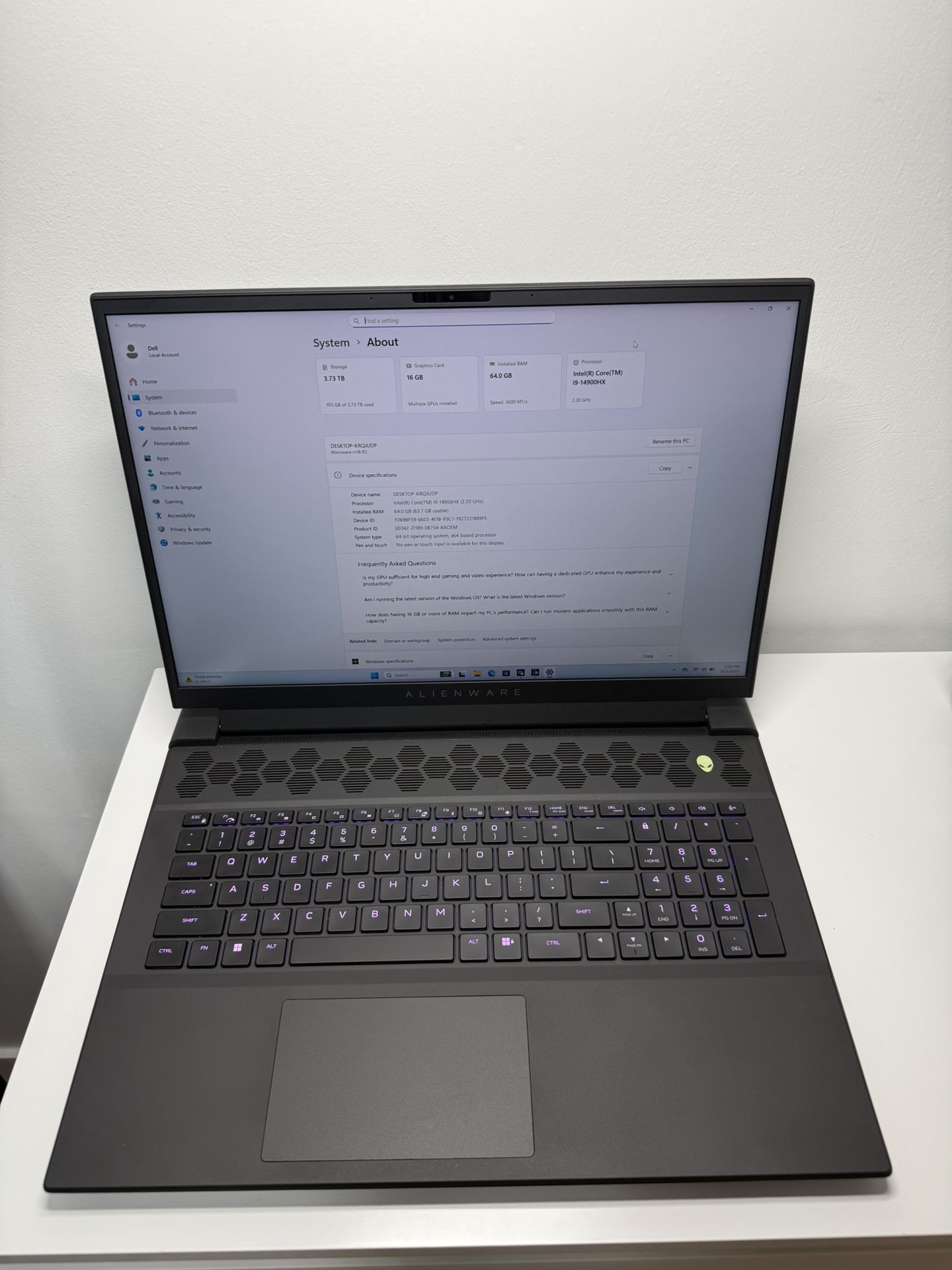 Laptop Alienware R2 M18 i9 14Th 64Gb 4Tb RTX 4090