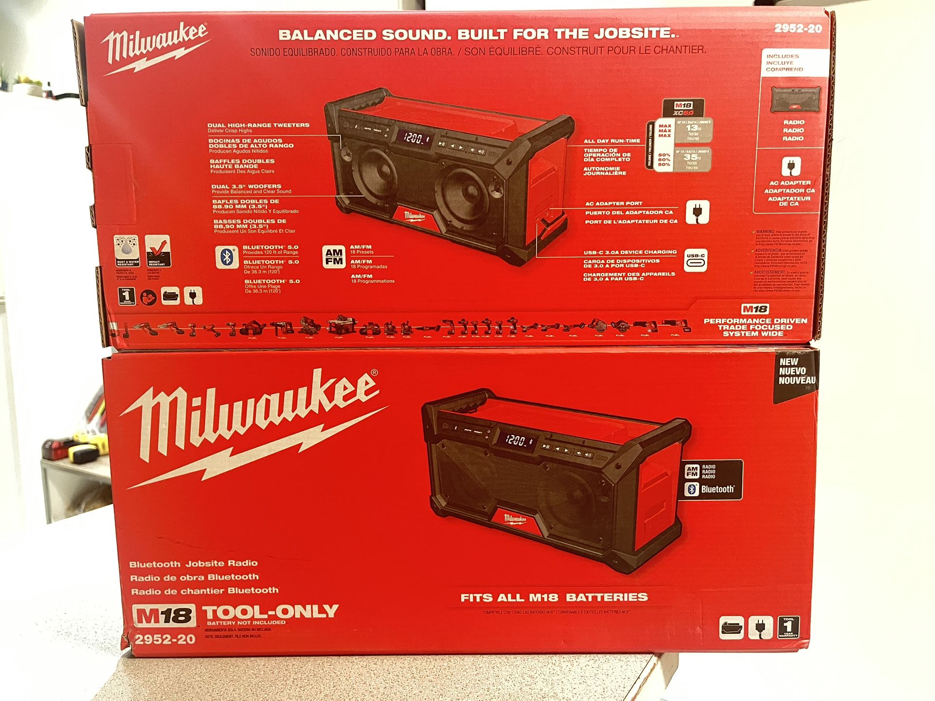 Milwaukee New Bluetooth Radio M18 (tool Only) $160each