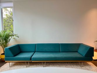 Modernica Case Study V-Leg Daybed Sectional – Rare Sunbrella Lagoon