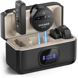 Neewer Wireless Lavalier Microphone for USB C with Charging Case, Compatible with Android, PC and Laptop, 48KHz/24-bit Mini Lapel Mic, 24-Hour Battery
