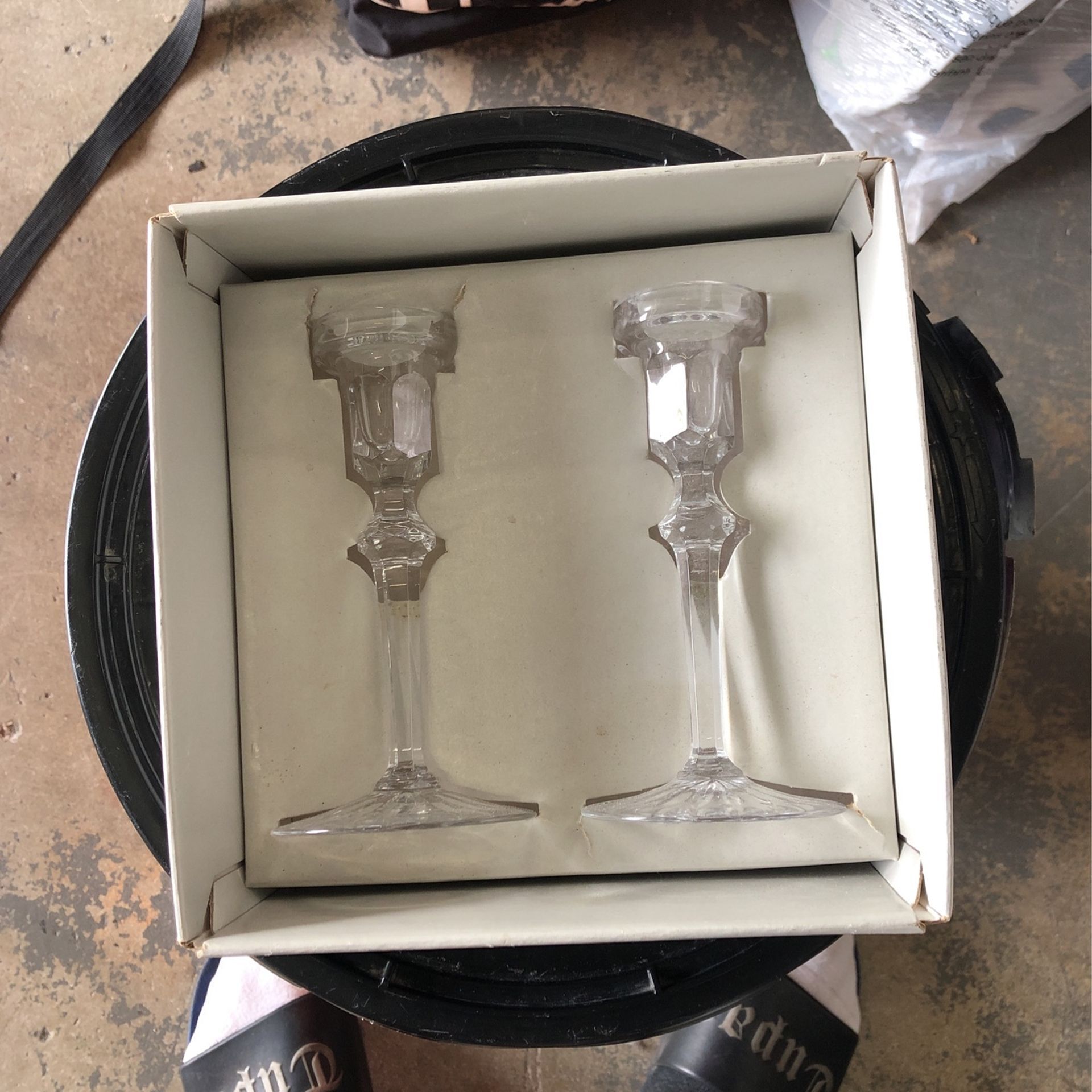 Crystal Candle Stick Holder’s / And Candy Dish.