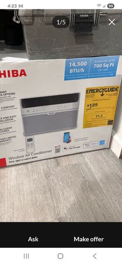 TOSHIBA AIRE ACONDICIONADO ENERGY STAR AHORRA ENEGIA BTU 14500