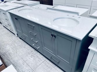 Gray bathroom vanity 72