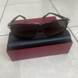 Authentic New Cartier CT0160S Sunglasses Gold/Black