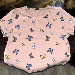 Pink Butterfly Shirt