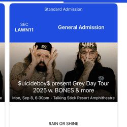Greyday Suicideboys Ticket 2025