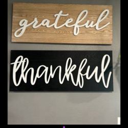 Grateful/Thankful Wall Decor
