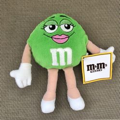 M & M World Green Embroidered Plush Beanie Plush With Tag