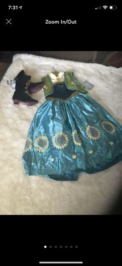 Frozen Ana dress size 10-12 shoes 2/3 new