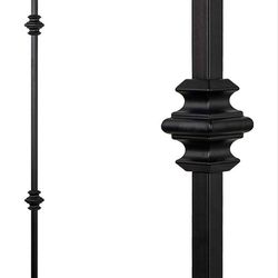 (New in Box)
Wrought Iron Balusters – Set of 10 Hollow Double Knuckle Balusters - Decorative Metal Balusters for Decks – Spiral Stair Railing - 1/2 -i