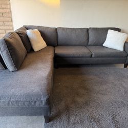 Charcoal Sectional Sofa Couch Sala 