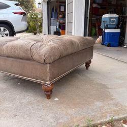 Used leather ottoman