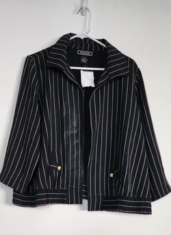 NWT Women's Black Striped Jacket Size 1X
