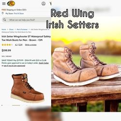 Red Wing Irish Setter Wingshooter ST 83632 Boot Safety Toe Mens US 13D Brown