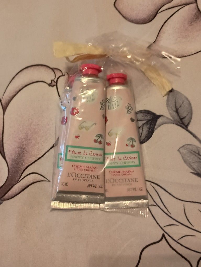 NEW Three Pack of L'occitane Happy Cherry Fleurs de Cerisier Hand Cream 30ml 1oz