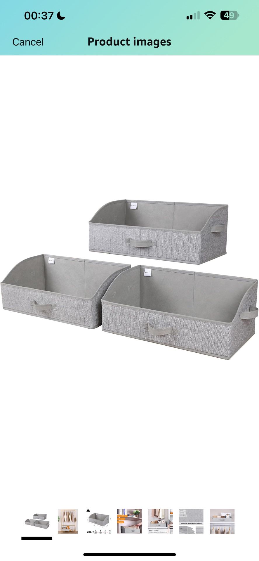 WUIKE Closet Organizers and Storage, Trapezoid Storage Bins, Fabric Closet Baskets with Handles, Clothing Bins for Shelves, Foldable Storage Baskets f