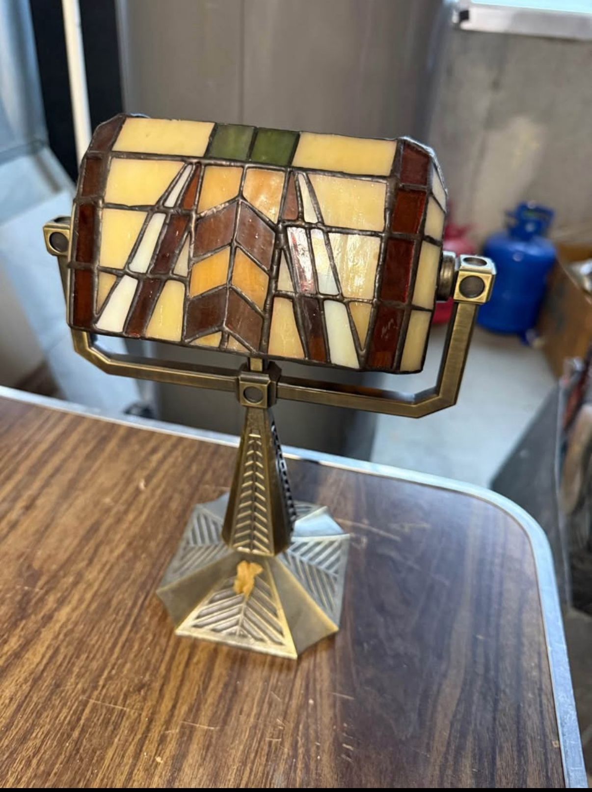 Partylite Stained Glass Candle Banker Lamp - Tiffany Style Double Tealight holder 