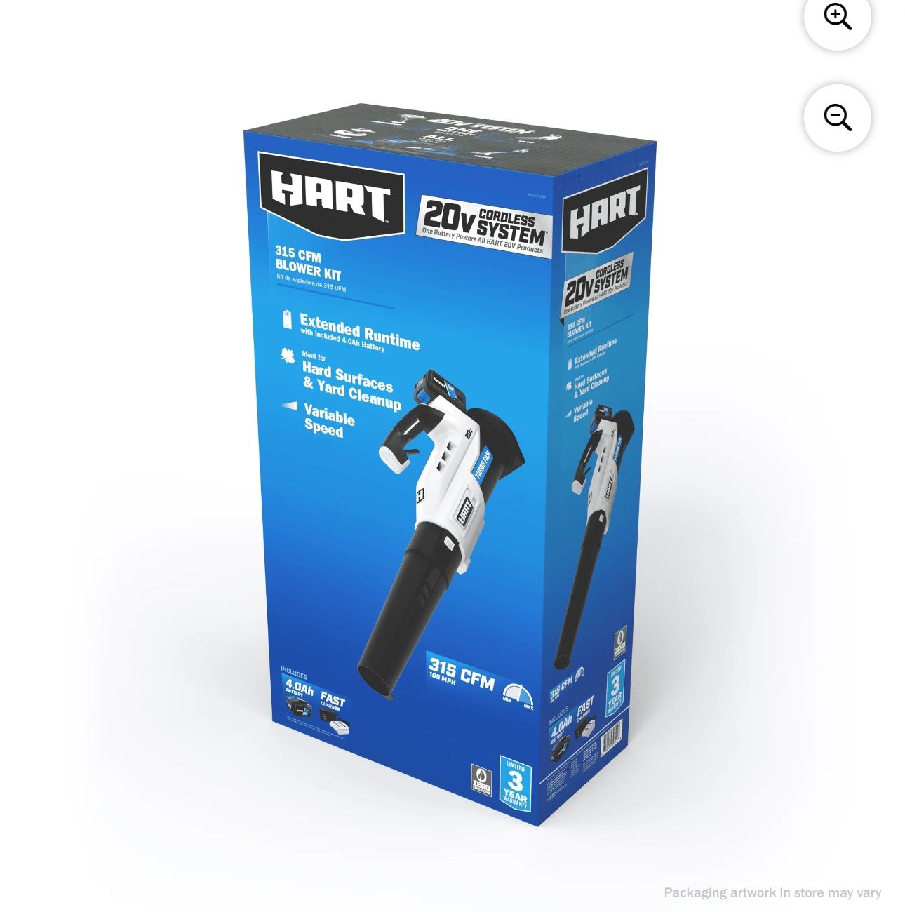 HART 20-Volt Brushless 110 mph at 350 CFM Turbo Fan Blower Kit, (1) 4.0Ah Lithium-Ion Battery