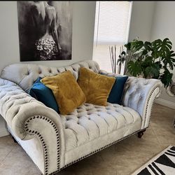 Modern Tufted Velvet Sofa Set – 2 Pieces